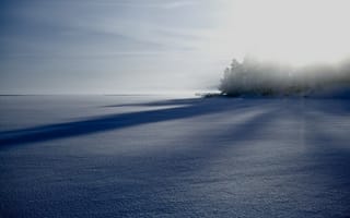 Картинка туман, зима, поле