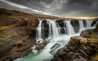 Картинка река, водопад, Природа, Исландия