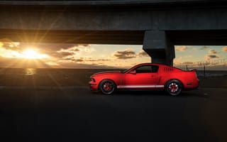 Картинка Ford, Red, Sunset, Shelby, GT500, Muscle, Car, Mustang, Collection, Side, Aristo