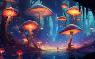 Картинка гриб, фантазия, ИИ искусство