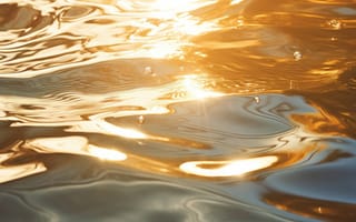 Картинка освещенная солнцем вода, волнистая абстракция, светящийся фон, ИИ искусство