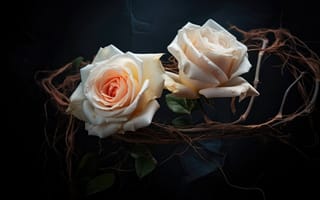 Картинка роза романтика, стеблевой шпагат, цветочная любовь, цветущая привязанность, Лепестковое соединение, тернистая преданность, ИИ искусство