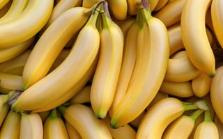 Картинка бананы, спелый, желтый, фрукты, связка, свежий, здоровый, закуска, тропический, еда, тени, Солнечный лучик, стол, ИИ искусство