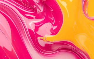 Картинка абстрактный, розовый, желтый, красочный, 3d текстура, яркий, жидкое искусство, динамичный, дизайн, волны, ИИ искусство
