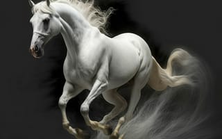 Картинка лошадь, конь, лошади, животные, белый, бег