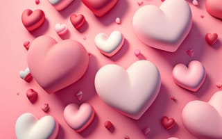 Картинка сердце, любовь, романтика, романтический, 3д, 3d, рендеринг, дизайн, розовый