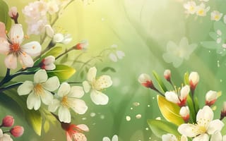 Картинка цветок, цветущий, цветение, вишня, сакура, весна, весенние, время года, сезоны, сезонные, природа, арт