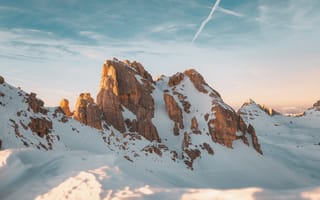 Картинка горы, гора, природа, пик Латемар, итальянские Доломиты, Альпы, снег, белый, зима