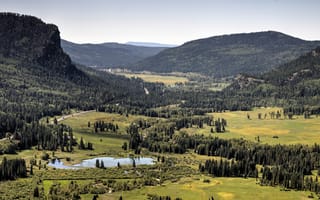 Картинка Wolf Creek Valley, Колорадо, США, природа, пейзаж, гора, озеро, пруд, вода, лес, деревья, дерево