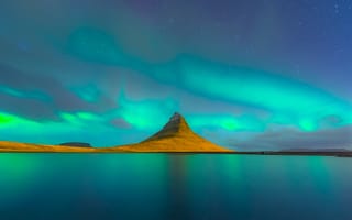 Картинка Исландия, гора, Природа, Горы, Озеро