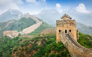 Картинка Китай, Горы, Китайская, Природа, стена, Великая, гора