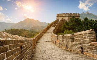 Картинка Китай, Горы, Стена, Великая, стена, Города, стенка, Китайская