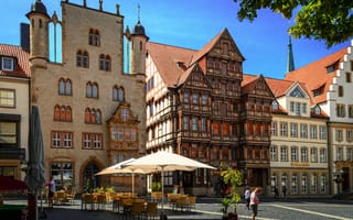Картинка Германия, Городская, Здания, город, Дома, площадь, Hildesheim, городской, площади, Города