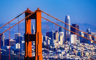 Картинка Сан-Франциско, США, bridge, Здания, golden, Мосты, штаты, мост, Дома, город, америка, Города