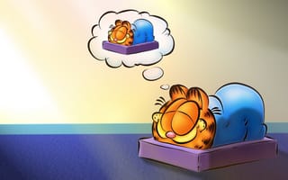 Картинка garfield, сон, кот, спит, Гарфилд, мультфильм