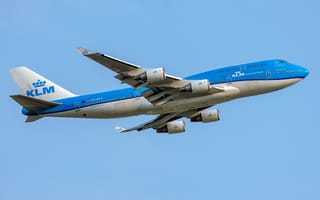 Картинка боинг, klm, небо, самолет, боинг 747