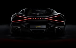 Картинка бугатти, огни, темный, 2024 bugatti w16 mistral, черная машина, bugatti w16 mistral, спортивная машина