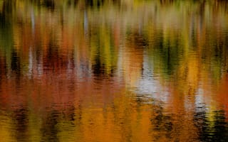 Картинка абстрактный, бассейн, вечер, вода, закат, легкий, на открытом воздухе, озеро, осенние цвета, осень, отражение, пейзаж, природа, размытый, раскраска, рассвет, расфокусированный, река, темный, цвета, яркий