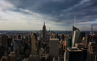 Картинка Нью-Йорк, Эмпайр Стейт Билдинг, архитектура, небоскреб, городской пейзаж