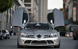 Картинка черный, Mercedes-Benz SLR McLaren, авто, спортивный автомобиль, Макларен