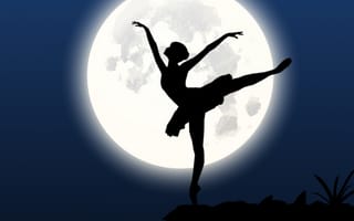 Картинка Разное, Балерина, Луна, Танец, Силуэт