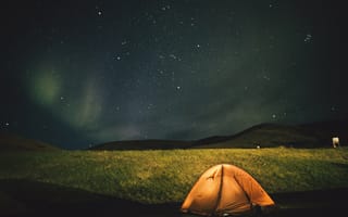 Картинка Природа, Ночь, Палатка, Звездное Небо