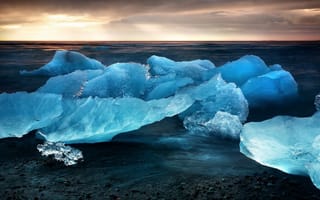 Картинка лед, Исландия, красота, океан, небо