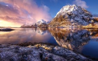 Картинка Норвегия, небо, скалы, горы, Базанов Андрей, море