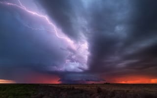Картинка природа, циклон, красиво, молния, шторм