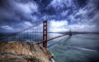 Картинка Золотые Ворота, Golden Gate Bridge, California, мост
