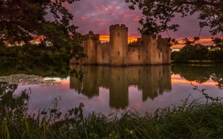 Картинка Англия, замок, природа, пруд