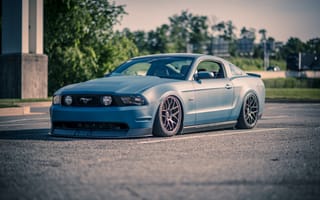 Картинка ford, blue, mustang, tuning, muscle cars