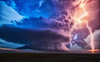 Картинка природа, циклон, опасно, шторм, красиво, молния
