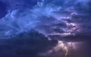 Картинка облака, молния, циклон, разряд, гроза
