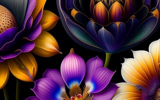 Картинка орхидеи, цветы, компьютерная, графика