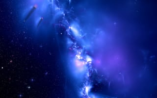 Картинка Galaxy blue, blue, colors, distant planets, Sci FI