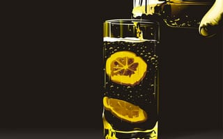Картинка вектор, стакан, лимон