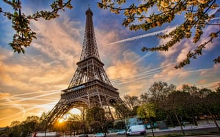 Картинка Весна, Eiffel tower, Cityscape, paris, blossom, spring, france