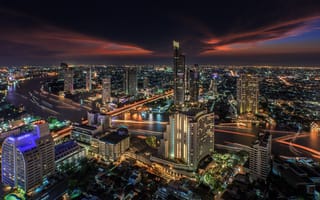 Картинка тайланд, бангкок, ночь, здания