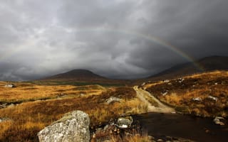 Картинка радуга, Облака, небо, серый, шотландия