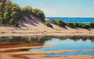 Картинка рисунок, Арт, artsaus, coastal beach dunes