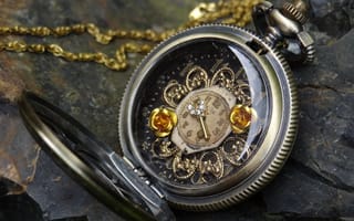 Картинка часы, steampunk, камень
