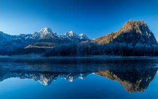 Картинка горы, озеро, отражение, Отражение гор, Озеро в горах, небо