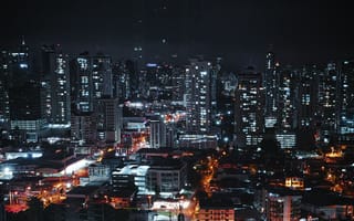 Картинка город, ночь, огни