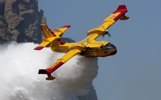 Картинка самолет, пожарный, полет, вода