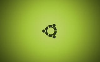 Картинка Черный символ Ubuntu на зеленом фоне