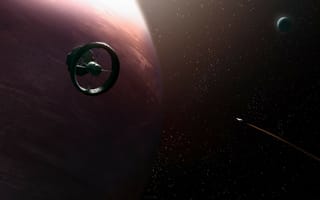 Картинка Станция на орбите планеты, игра Elite Dangerous