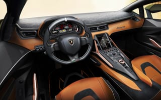 Картинка Стильный кожаный салон автомобиля Lamborghini Sian 2019 года