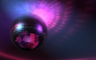 Картинка Блестящий диско шар на фиолетовом фоне