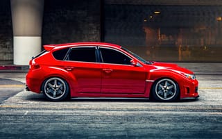 Картинка Subaru Impreza, Subaru, Impreza, WRX ST, машины, машина, тачки, авто, автомобиль, транспорт, вид сбоку, сбоку, красный